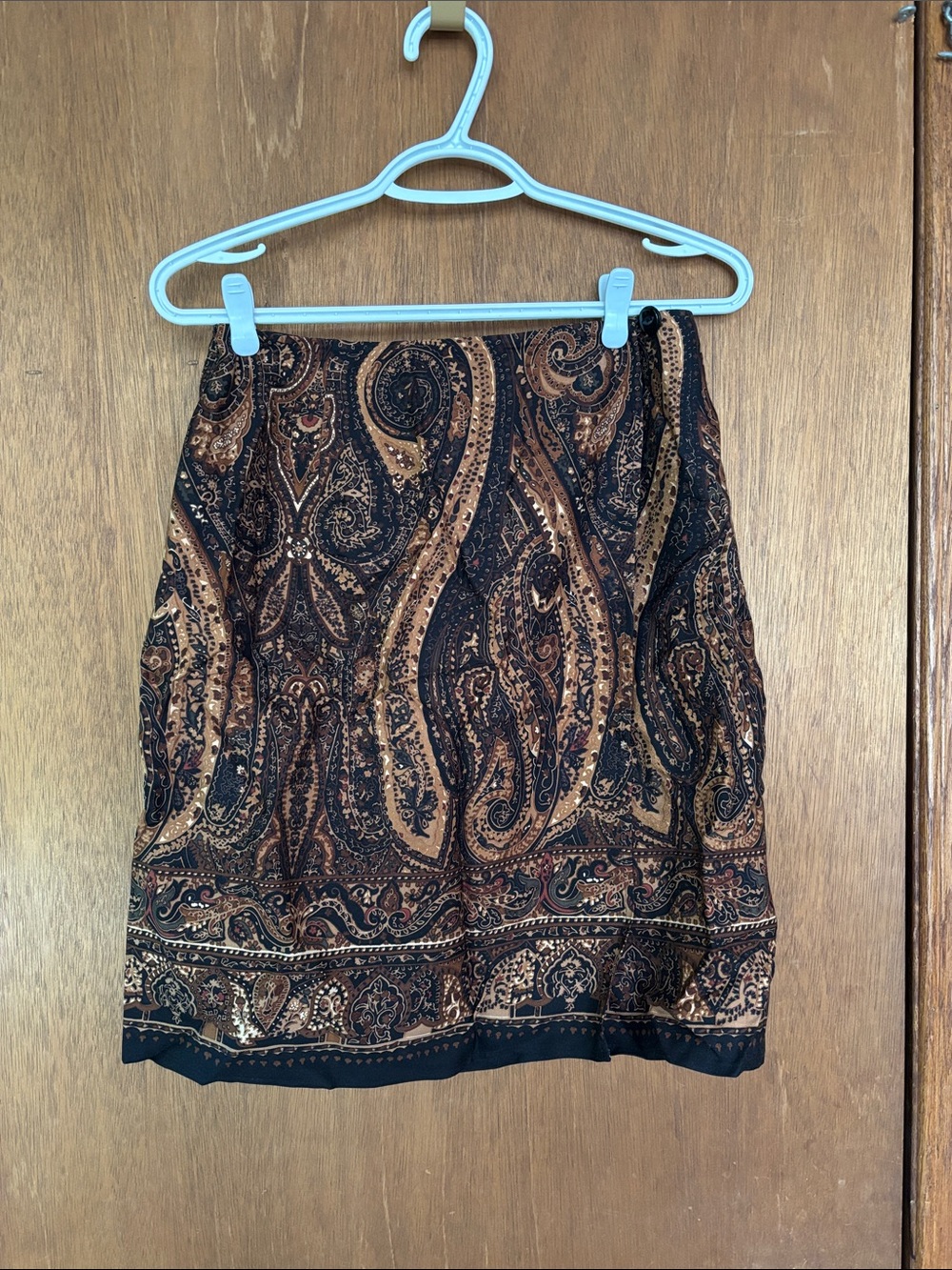 Coldwater Creek Paisley Mini Skirt - Black & Brown